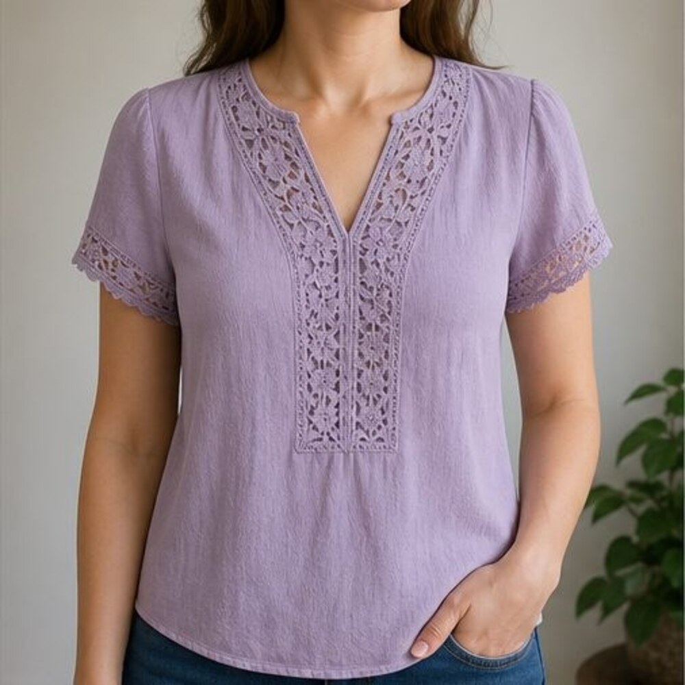 Lilac Ruffle Blouse - Picture 2 of 6